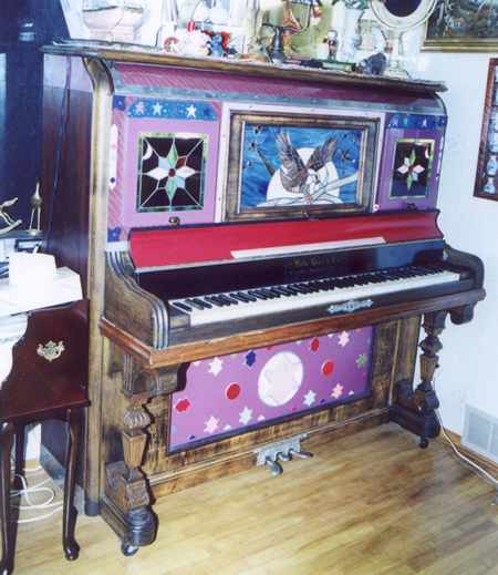 A scary-looking antique piano!
